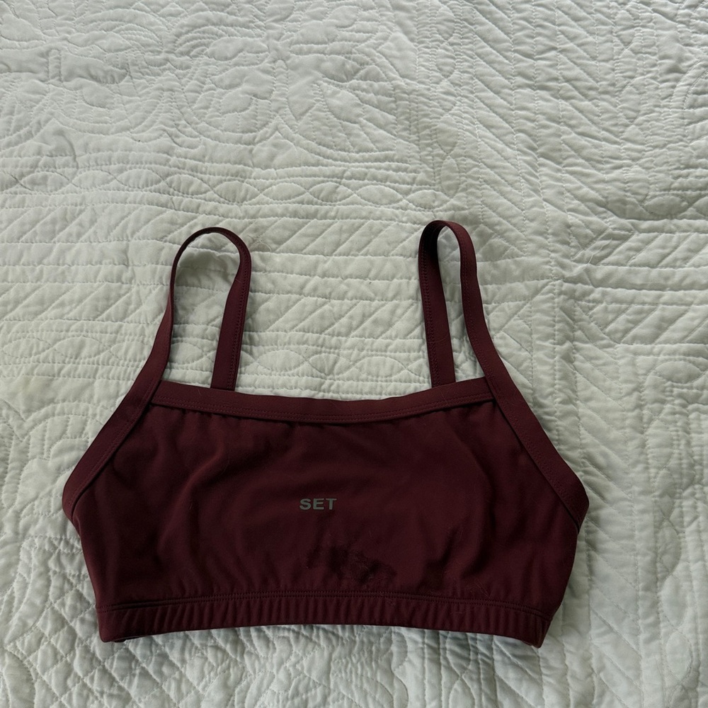Set active maroon mauve Sports Bra color Canyon size M